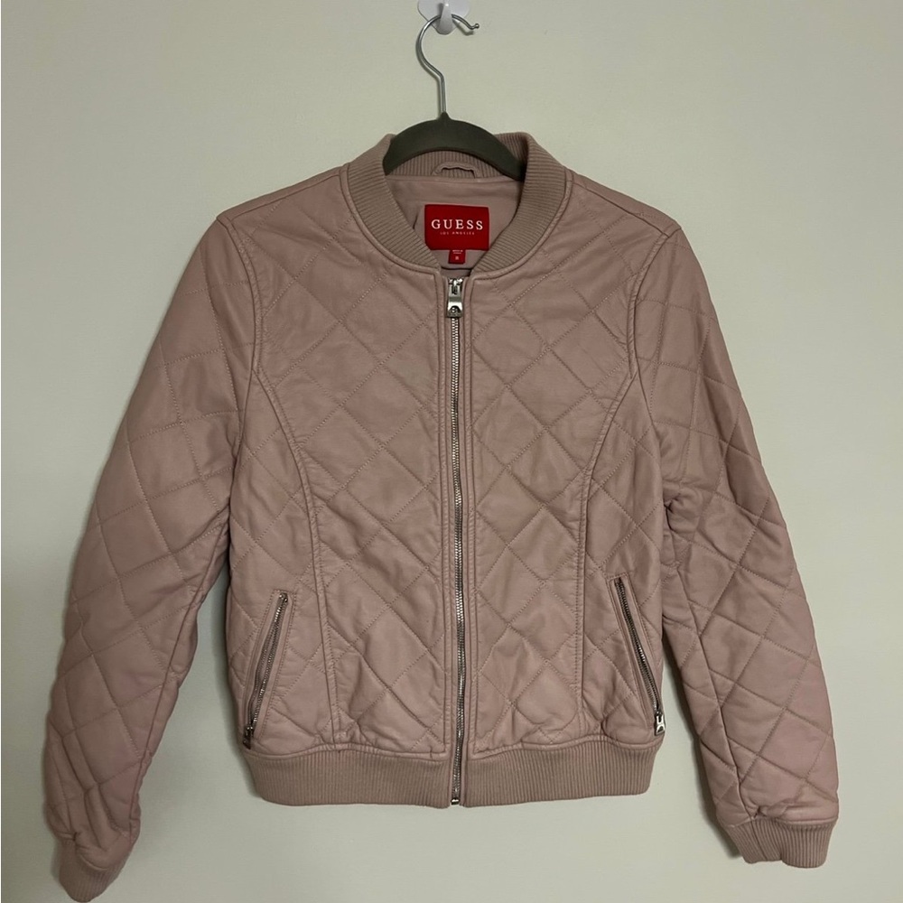 Guess Fake‎ Leather Pink Jacket